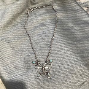 Beautiful silver butterfly necklace